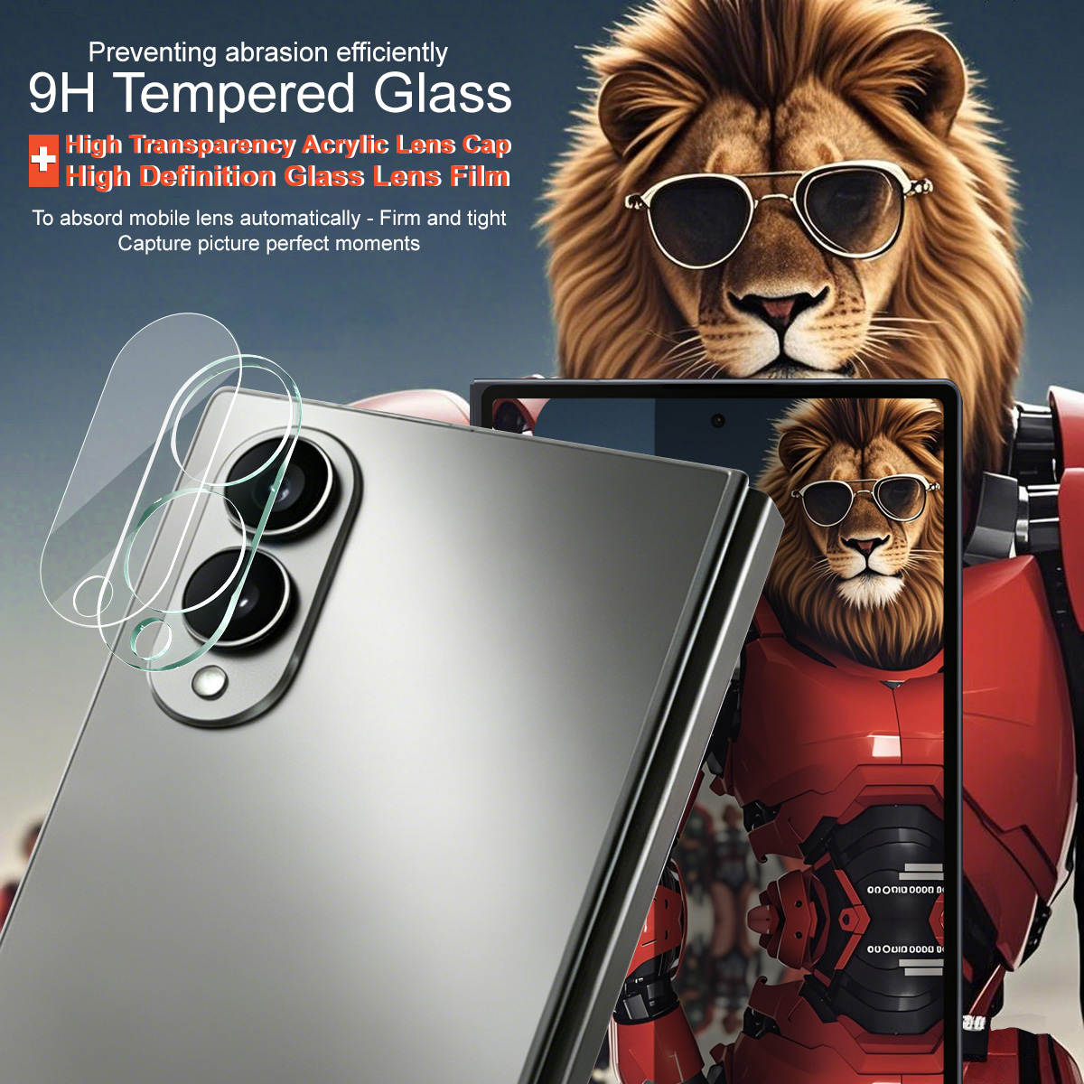 Härdat Glas 0.2mm Linsskydd Samsung Galaxy Z Fold 8 Genomskinlig