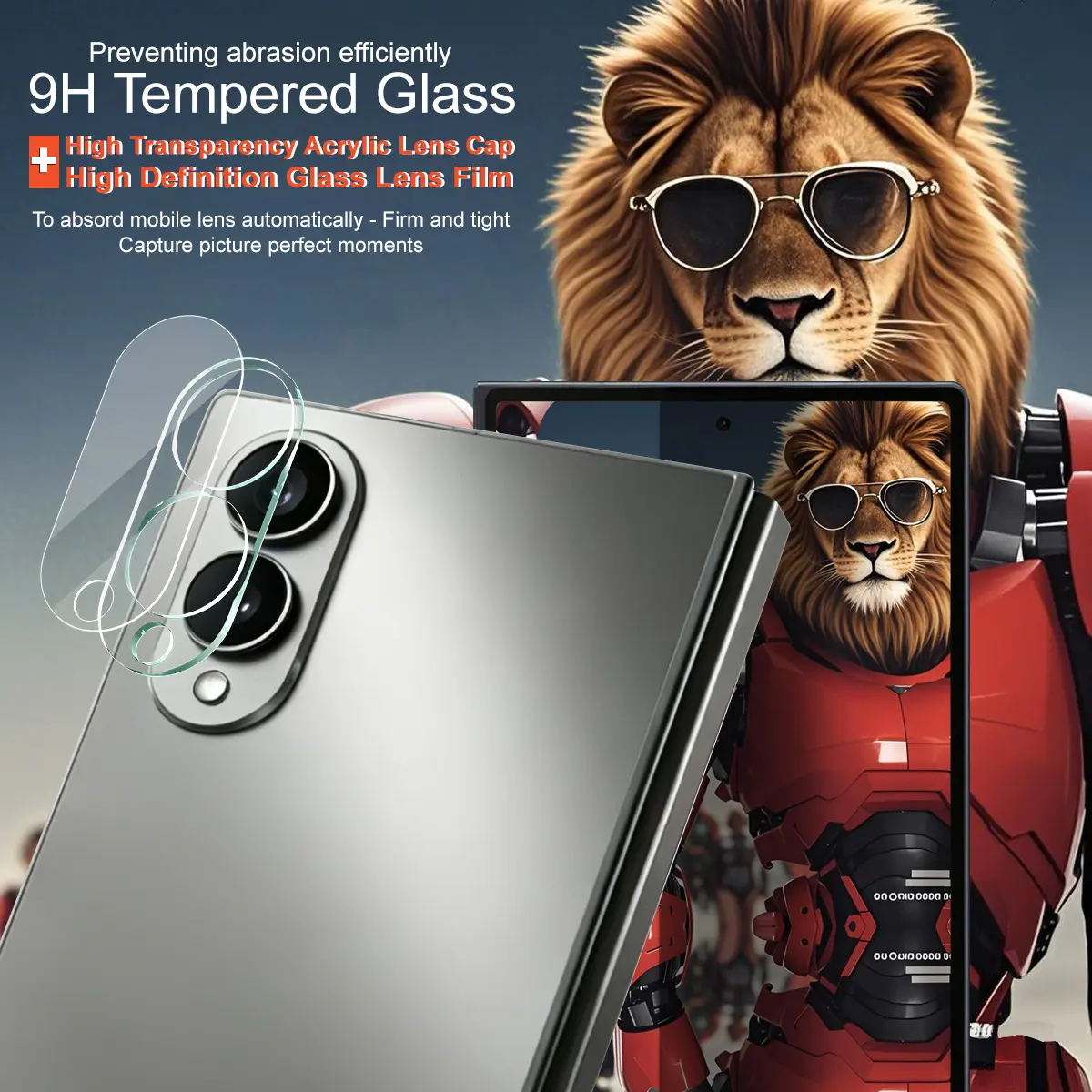 Härdat Glas 0.2mm Linsskydd Samsung Galaxy Z Fold 8 Genomskinlig