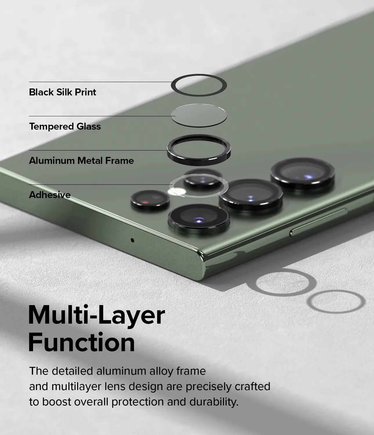 Camera Lens Frame Glass Samsung Galaxy S23 Ultra Svart