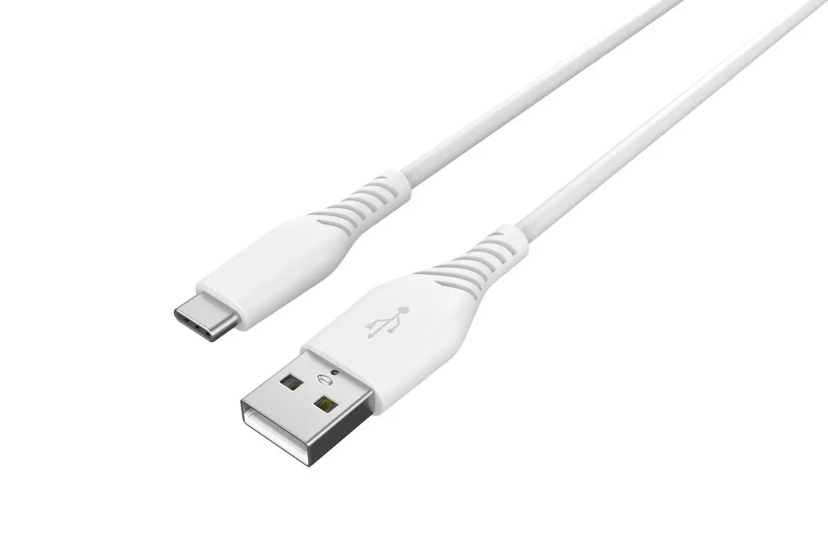 USB-A till USB-C-kabel 2m Vit