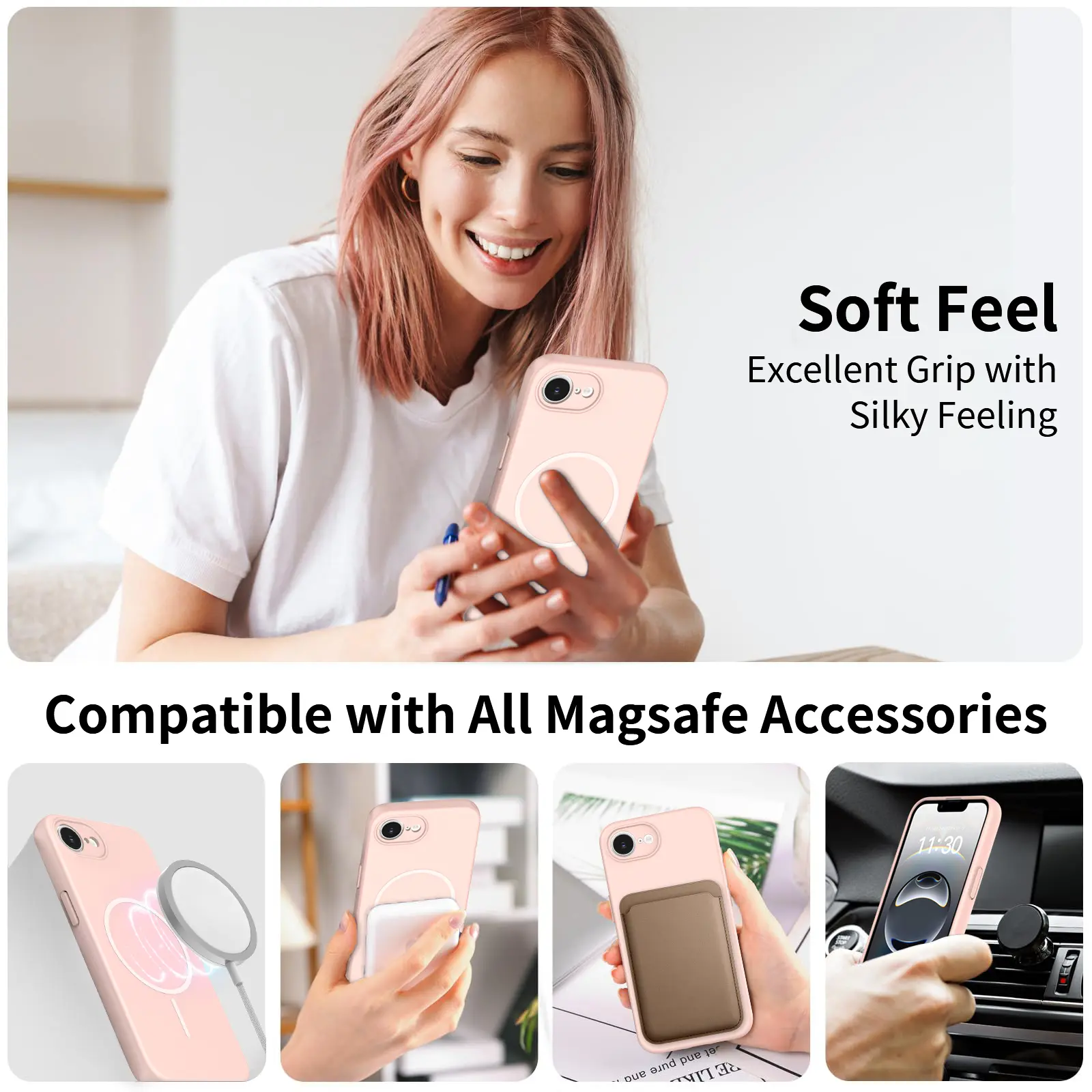 MagSafe-skal SoftArmor iPhone 17e Rosa