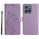 Læderetui Sommerfugle Motorola ThinkPhone 25 Lilla