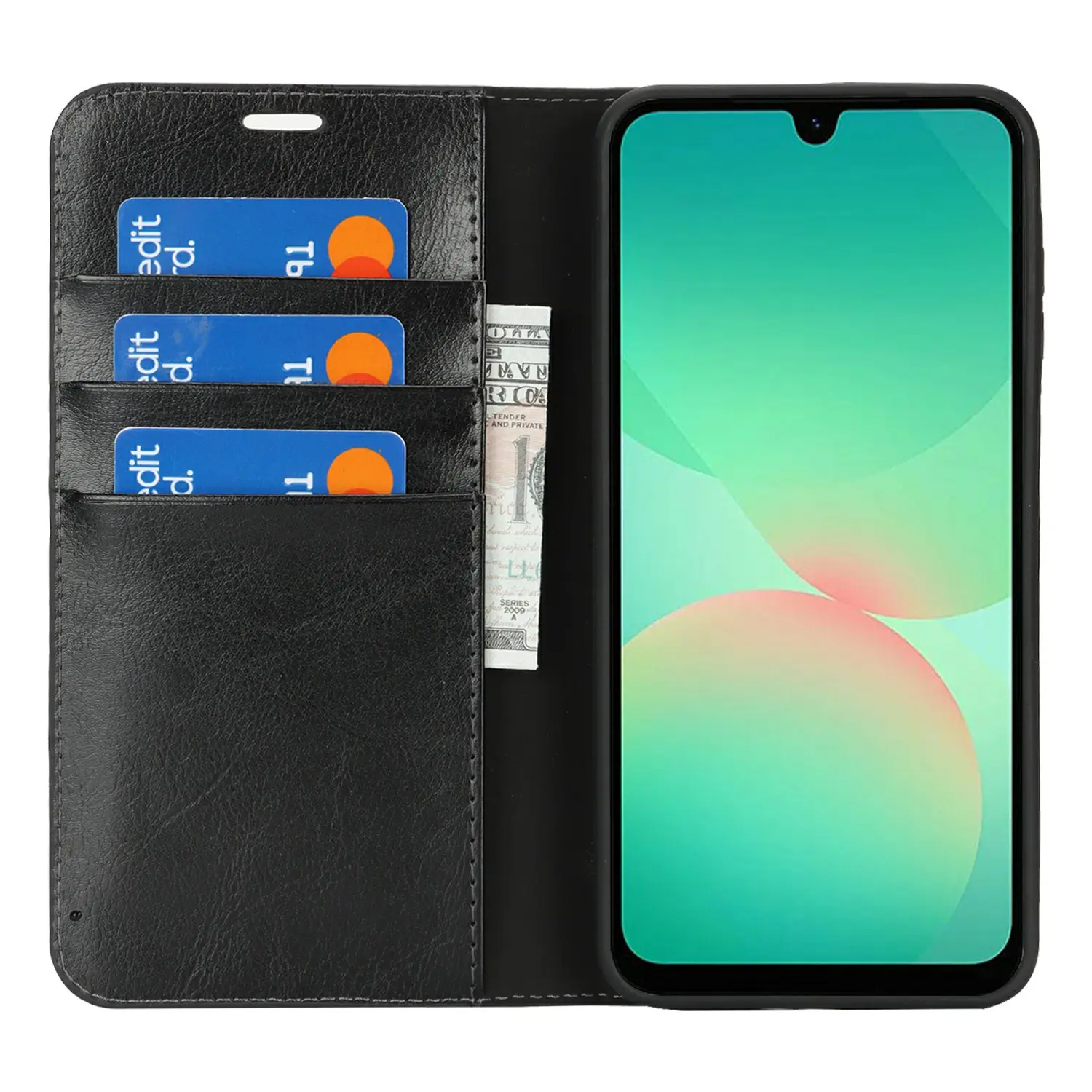 Mobilfodral Äkta Läder Samsung Galaxy A27 Svart