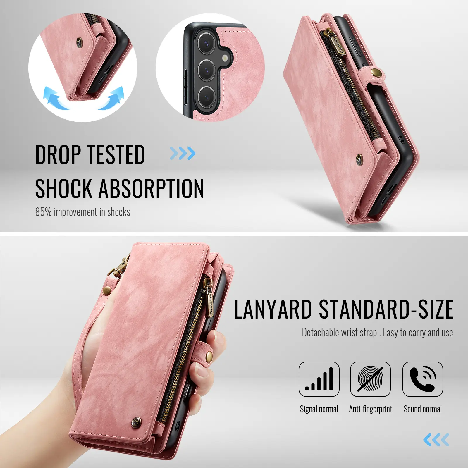 Multi-slot Plånboksfodral Samsung Galaxy S26 Rosa