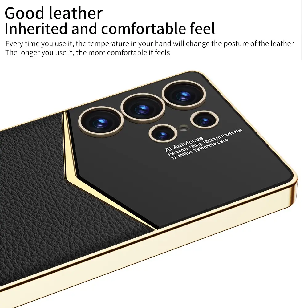 Samsung Galaxy S26 Ultra Elegant Leather Hybrid Case Black
