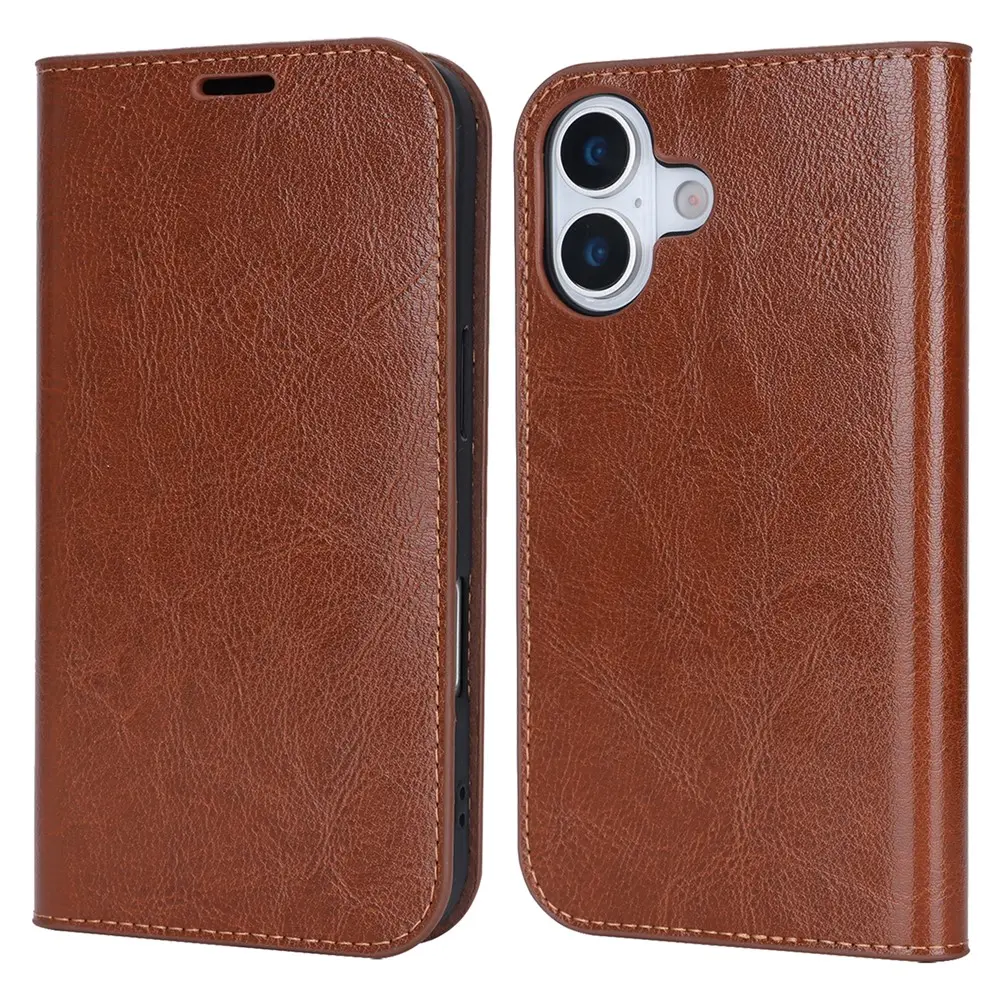 Mobiltaske Ægte Læder iPhone 17 Brun