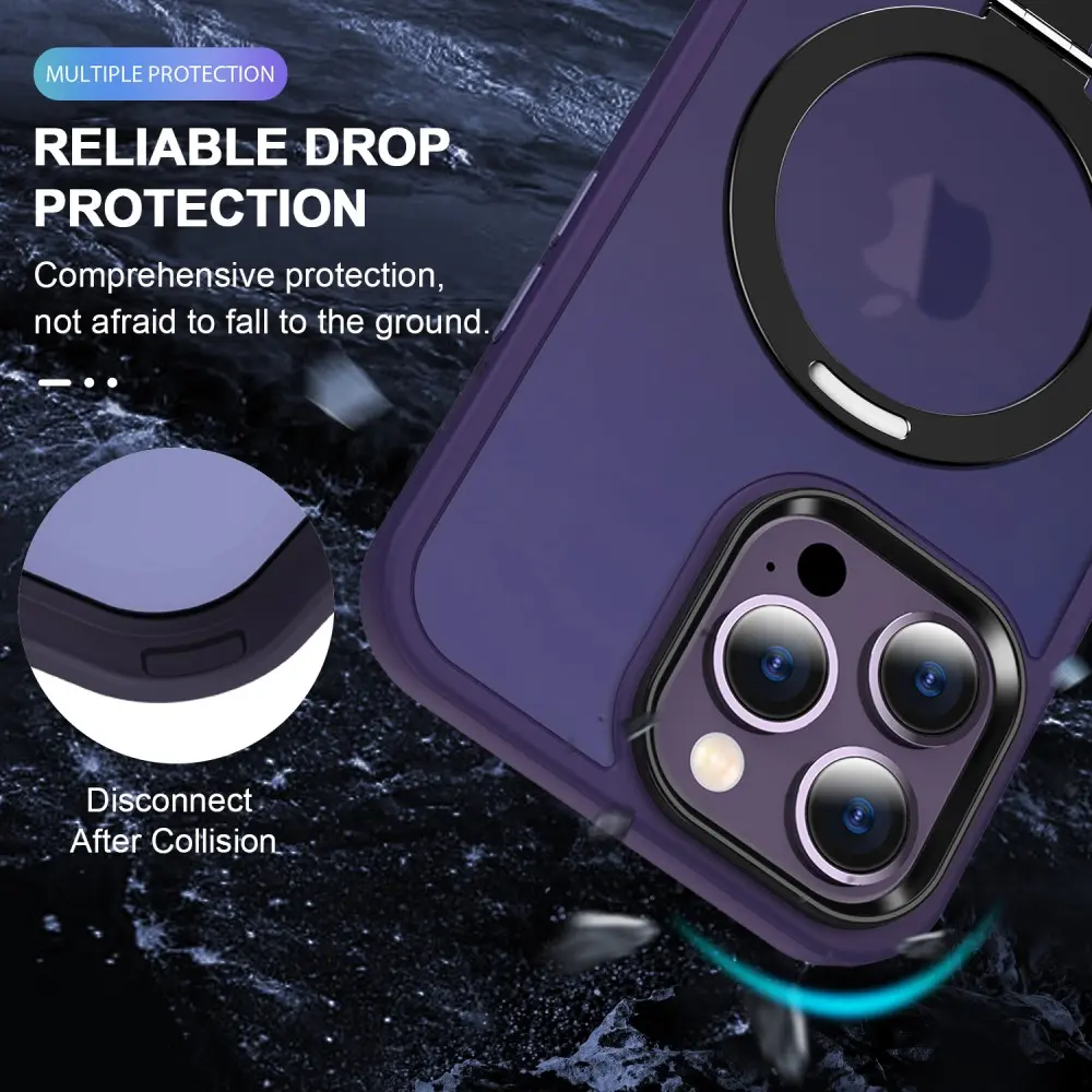 Hybridskal Magnetic Ring iPhone 14 Pro Violet