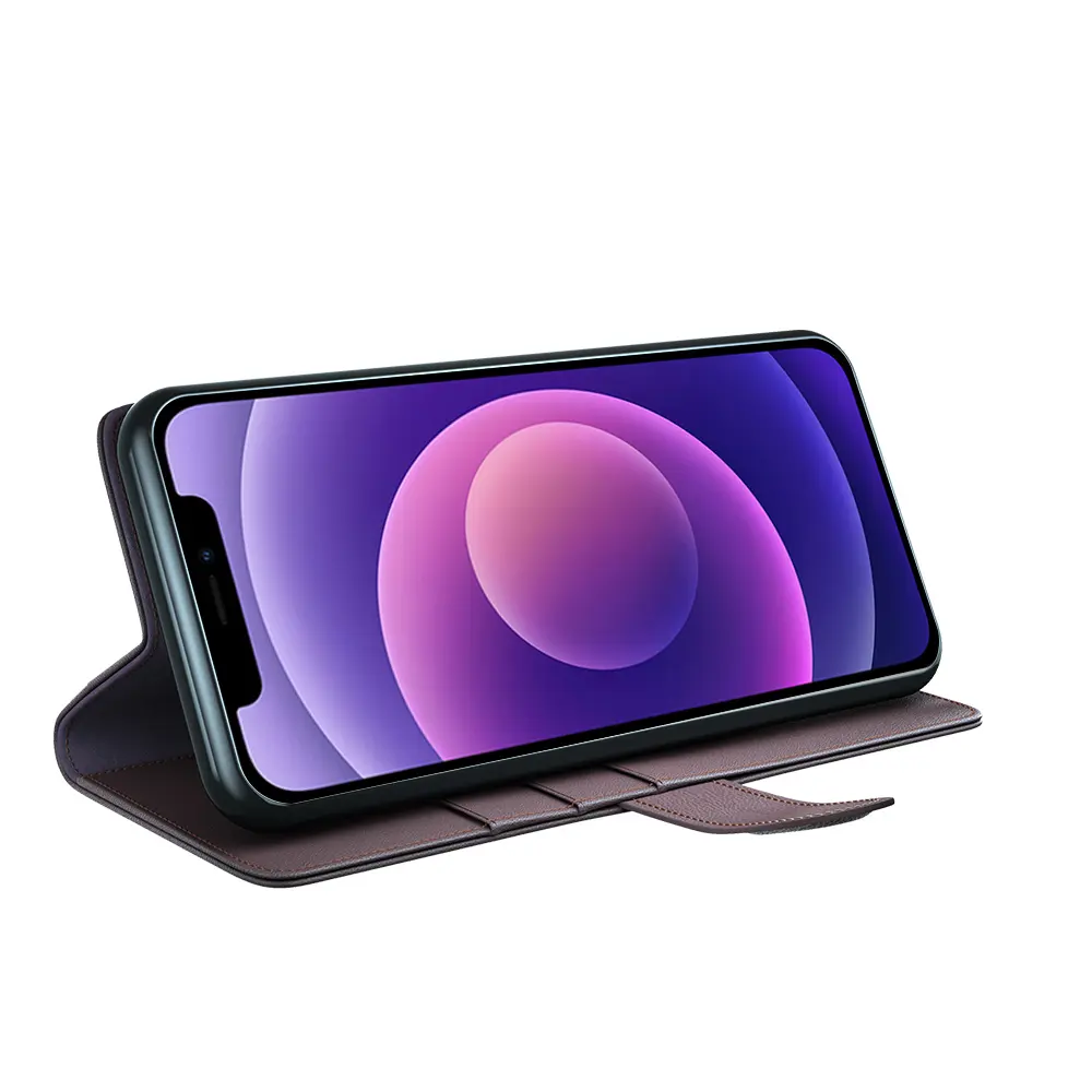 Äkta Läderfodral iPhone 12/iPhone 12 Pro Brun