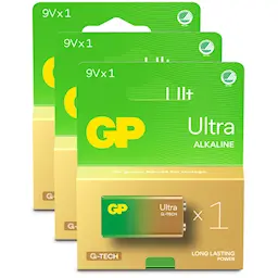 3-pack med Brannvarslingsbatteri 9V