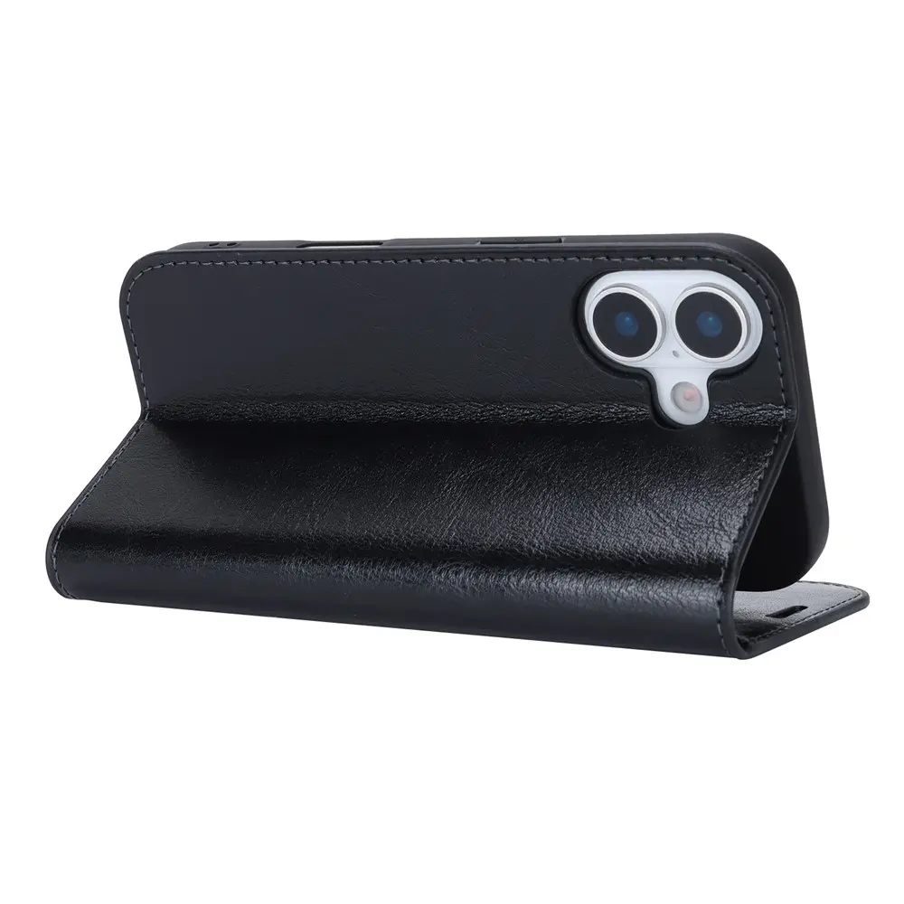 Mobilfodral Äkta Läder iPhone 17 Svart