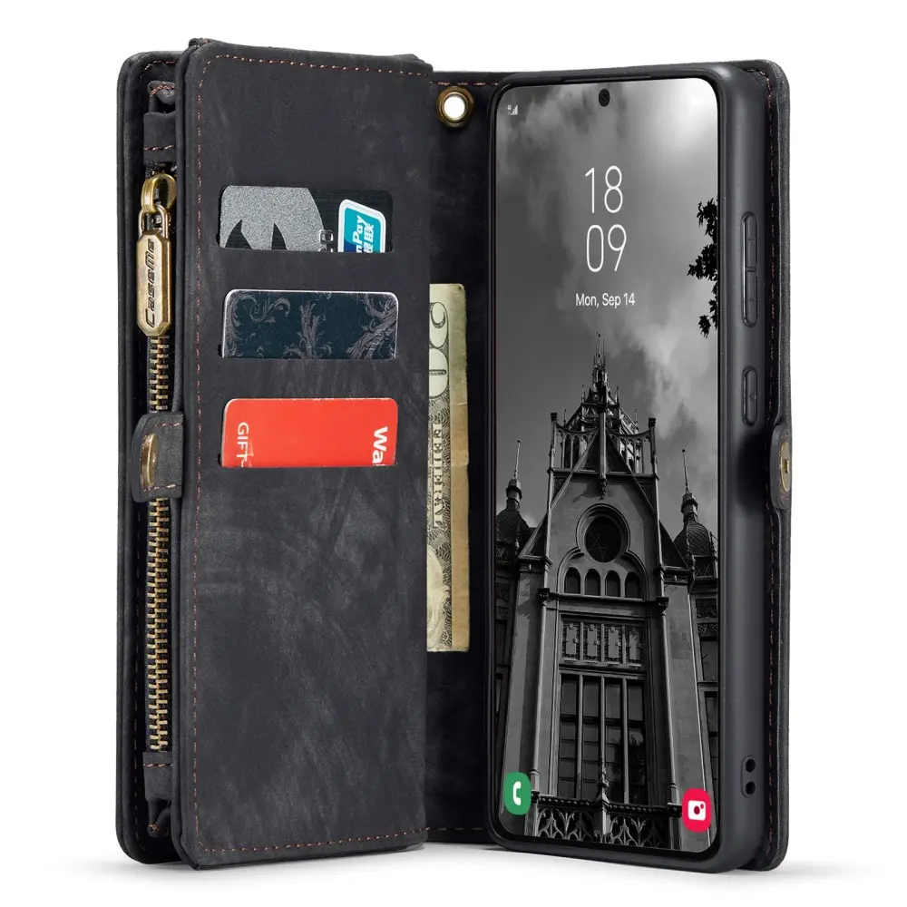 Multi-slot Plånboksfodral Samsung Galaxy S24 Grå