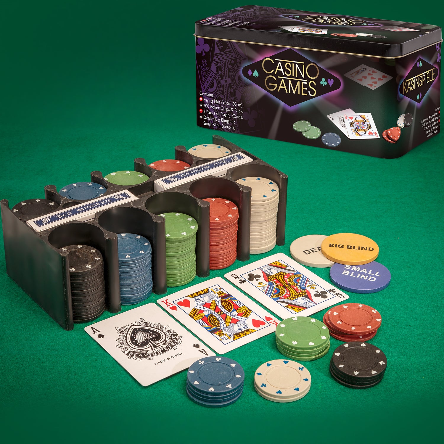 Casino Games - Pokerset med marker och kort