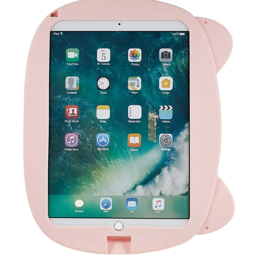 iPad 10.2 8th Gen (2020) Silikonskal för barn gris rosa