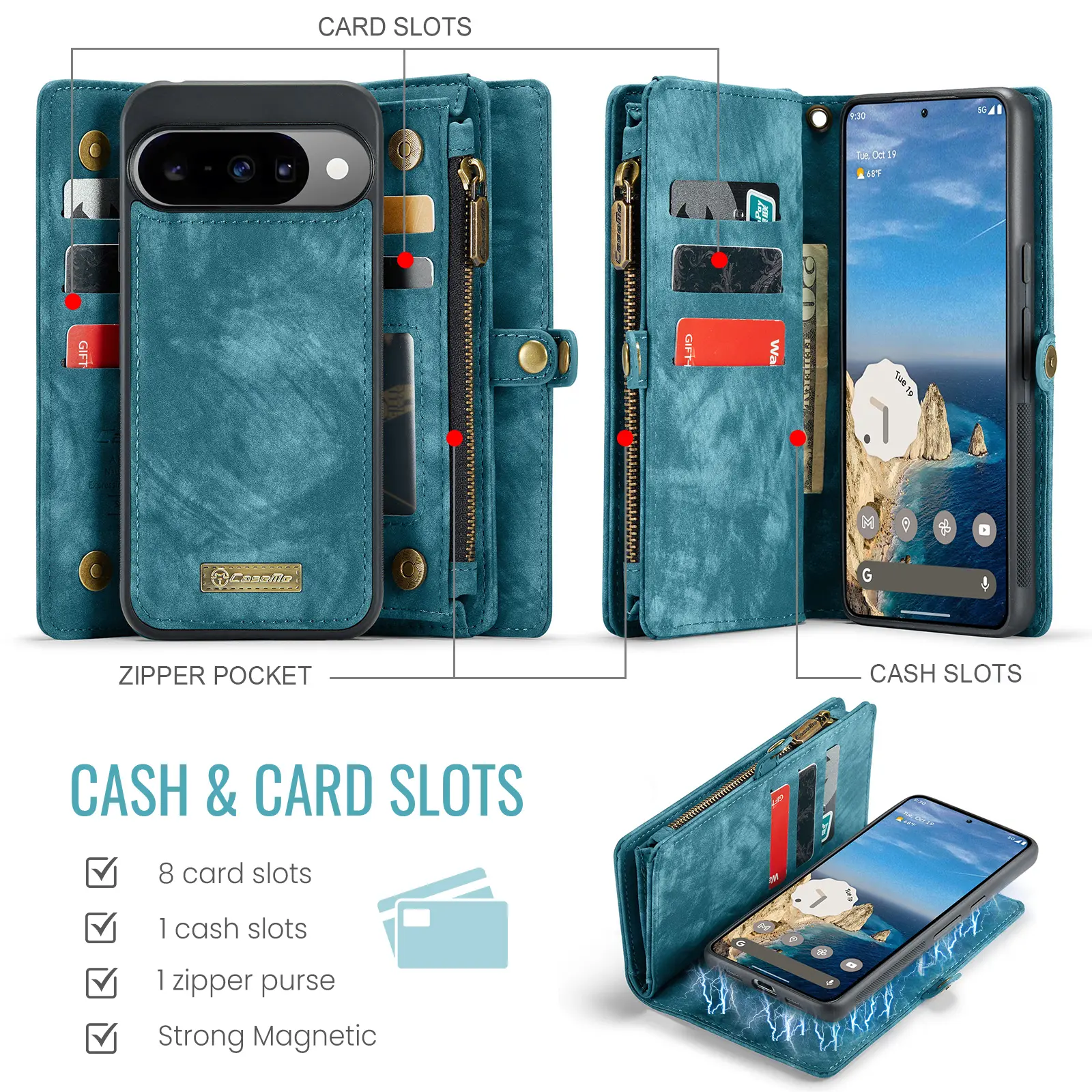 Multi-slot Plånboksfodral Google Pixel 11 Blå