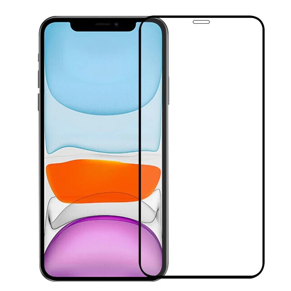 Full-fit Hærdet Glas Skærmbeskytter iPhone 12/12 Pro sort