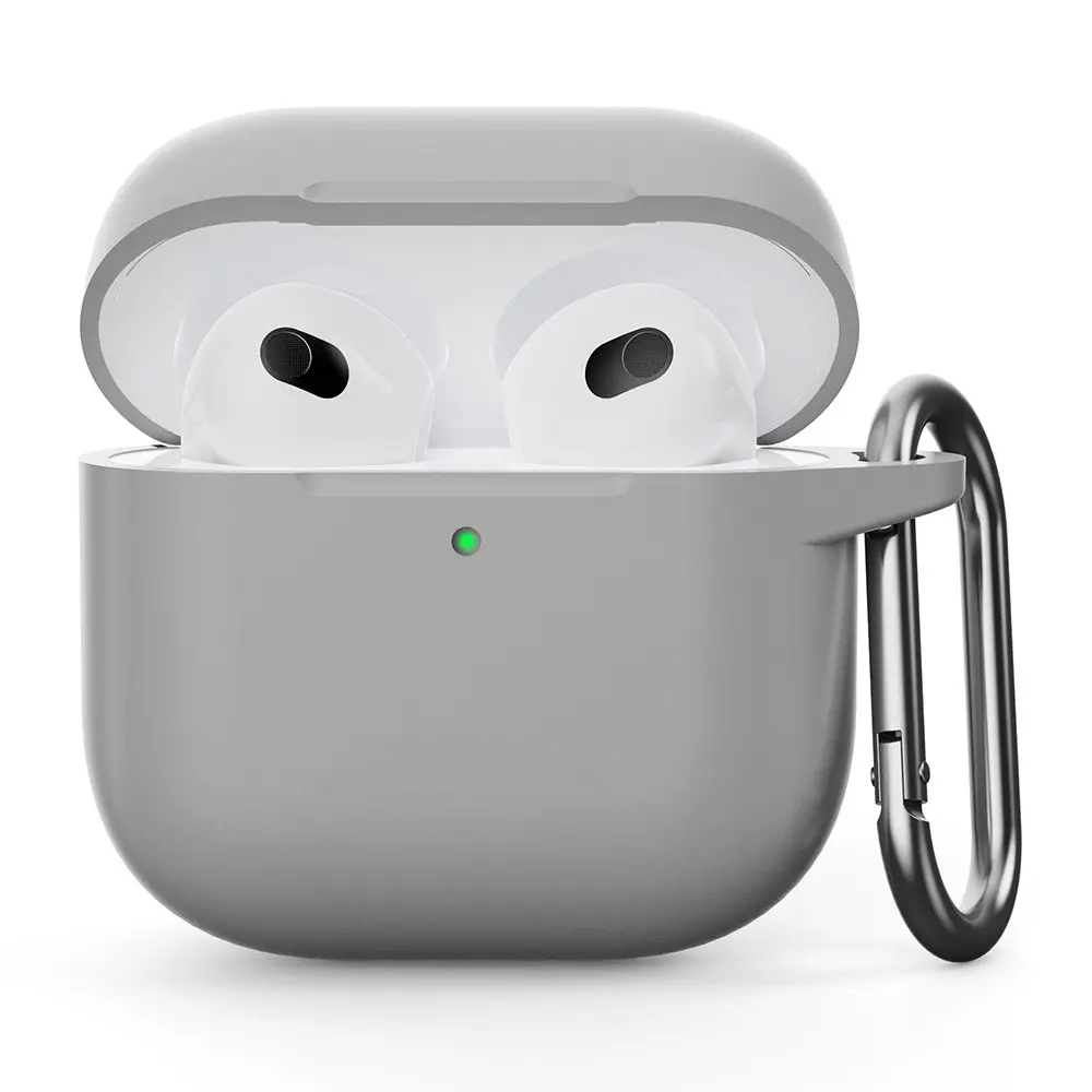Silikonecover med karabinhage Apple AirPods 4 Grå
