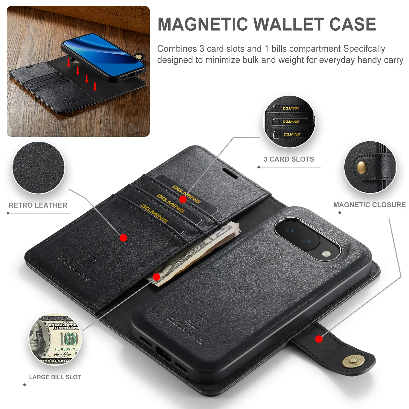 Magnet Wallet Google Pixel 10a Black