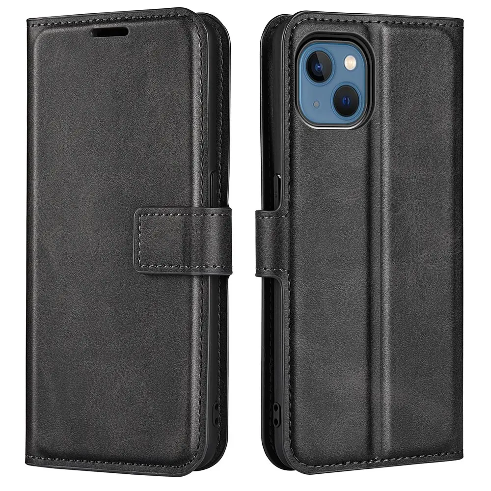 Leather Wallet iPhone 14 Plus Black