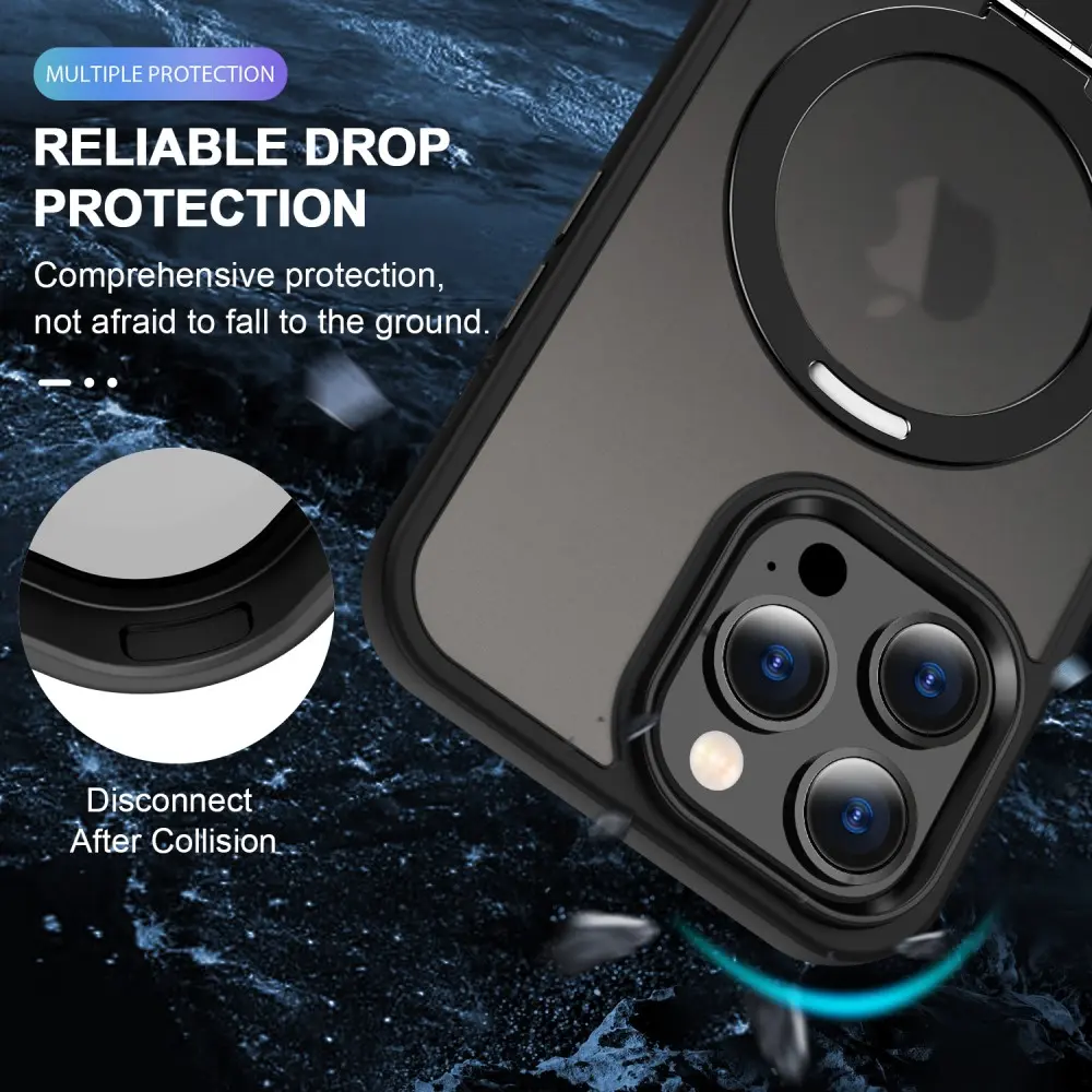 Hybridskal Magnetic Ring iPhone 15 Pro Svart
