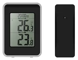 Trådløs termometer inde/ude, Sort
