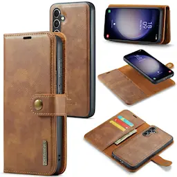Samsung Galaxy A15 Plånboksfodral med avtagbart skal, Cognac