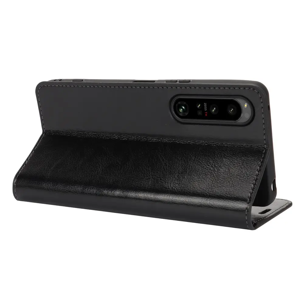 Mobilfodral Äkta Läder Sony Xperia 1 VI Svart