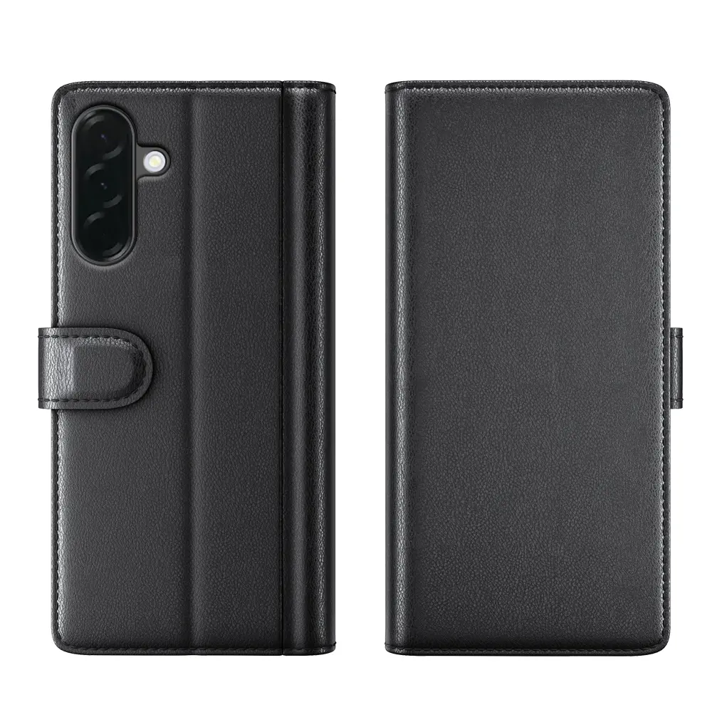 Äkta Läderfodral Samsung Galaxy A37 Svart