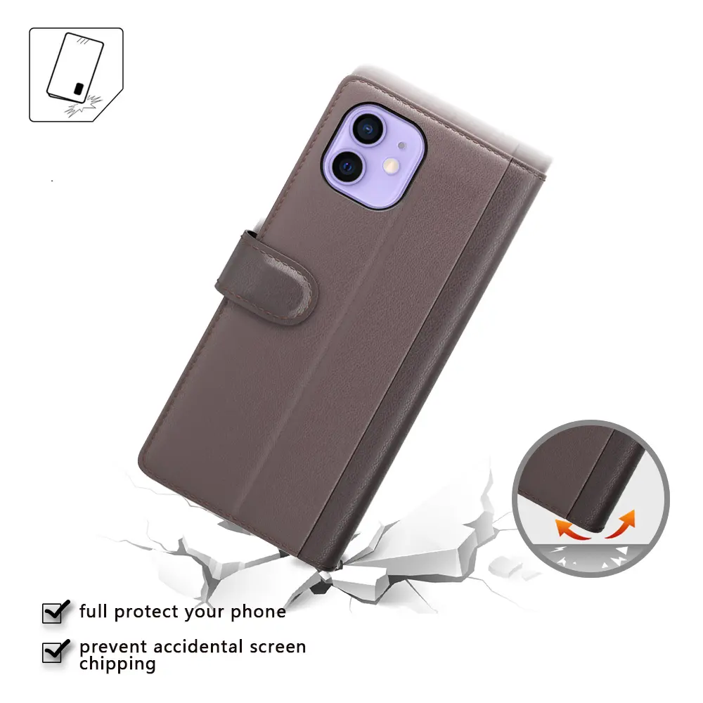 Äkta Läderfodral iPhone 12/iPhone 12 Pro Brun