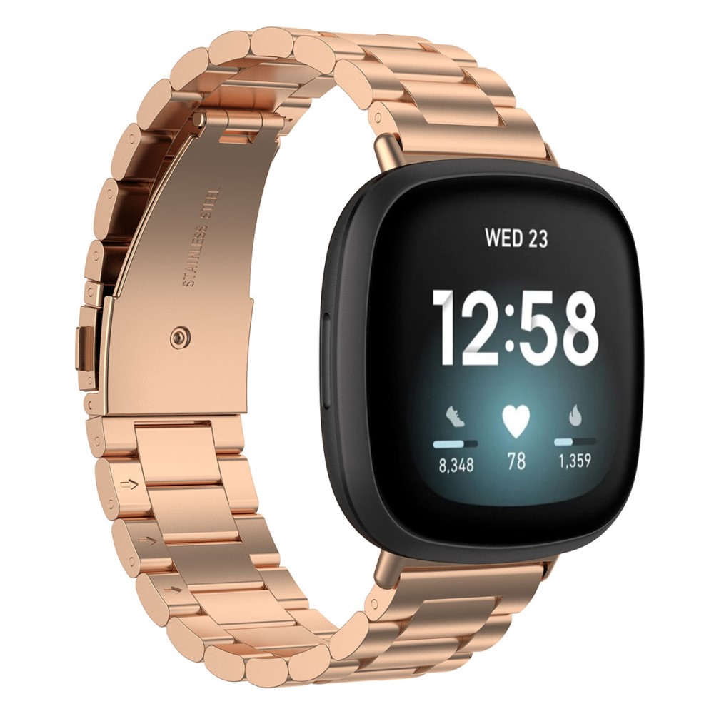 Metalliranneke Fitbit Sense 2 Ruusukulta