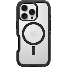 iPhone 16 Pro Defender XT-tukevasti suojaava MagSafe-suojakuori, Musta/läpinäkyvä