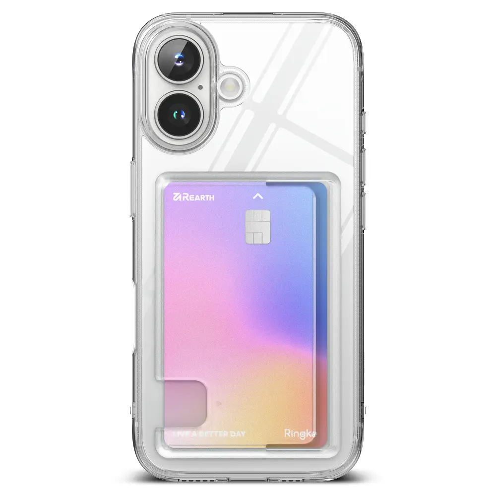 Fusion Card Case iPhone 16 Plus Genomskinlig