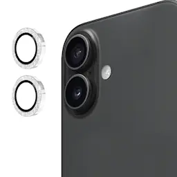 Glitter Linsskydd Aluminium + Glas iPhone 17 Silver