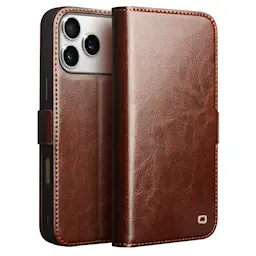 Leather Wallet Case iPhone 18 Pro Max Brown