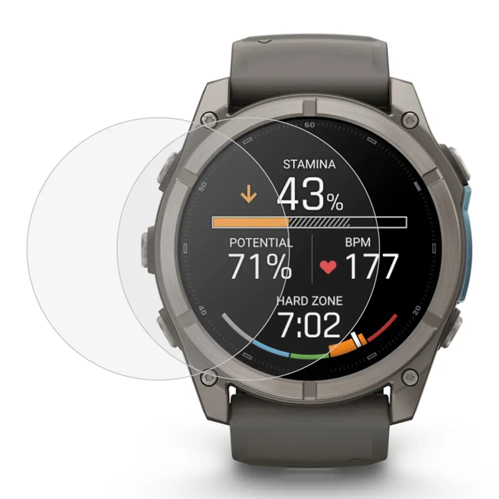 2-Pak hærdet Glas 0.3mm Skærmbeskytter Garmin Fenix 9 51mm