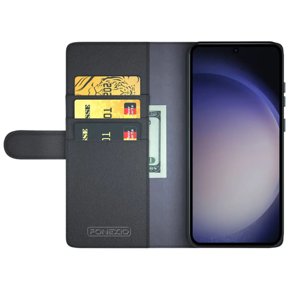 Äkta Läderfodral Samsung Galaxy S24 Ultra Svart