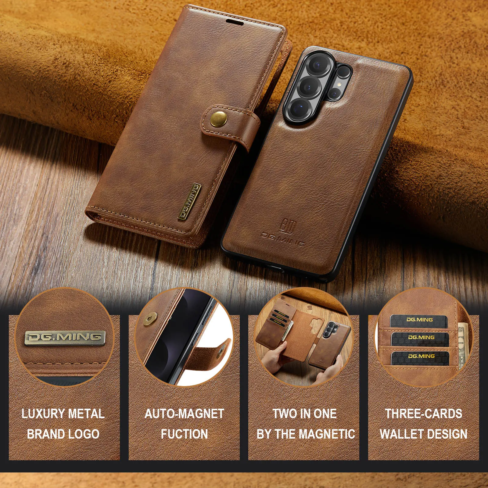 Magnet Wallet Samsung Galaxy S26 Ultra Cognac