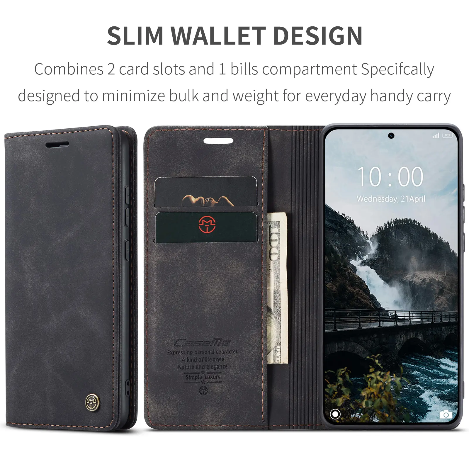 Slim Plånboksfodral Xiaomi 17T Pro Svart