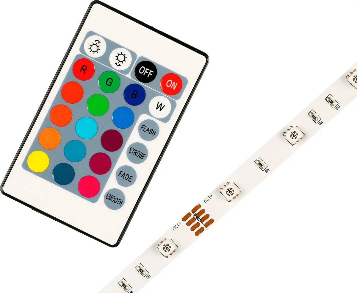 RGB LED-nauha kaukosäätimellä 3m
