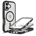 iPhone 17 Mobilcover Magnetisk Full Protection, Sort/gennemsigtig