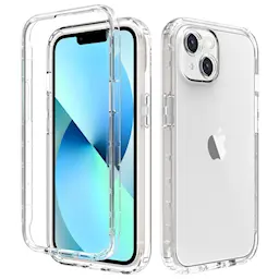 iPhone 14 Stöttåligt mobilskal med skyddsram, Genomskinlig