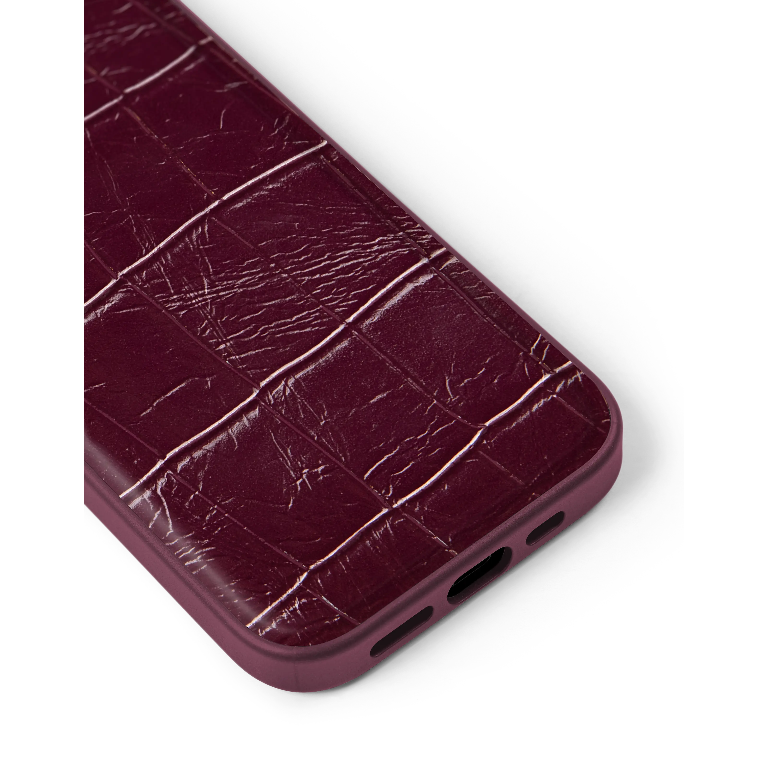 Vegan Leather MagSafe Case iPhone 13 Fine Wine Croco