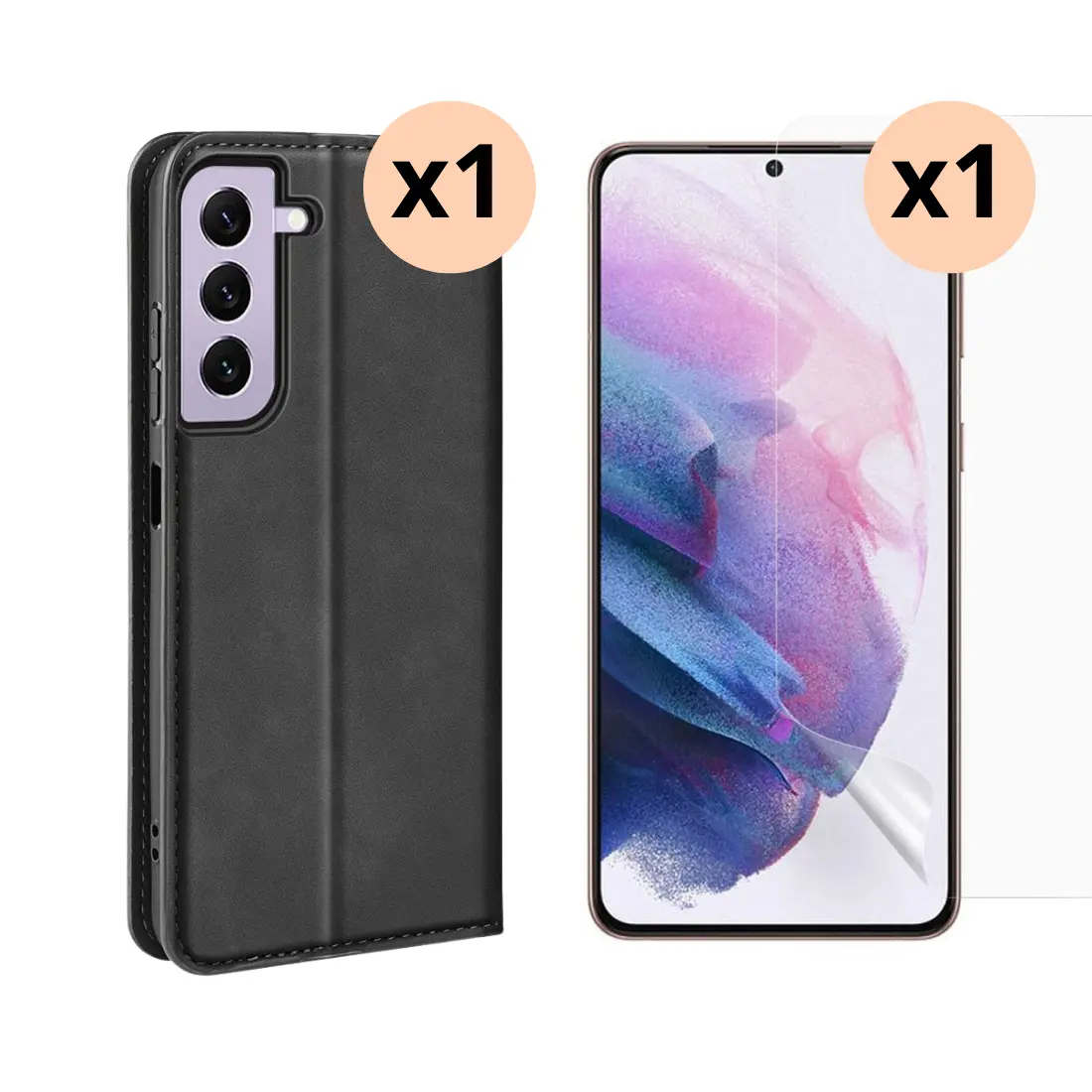 Samsung Galaxy S23 Beskyttelsessæt Tyndt mobiltaske og Skærmbeskyttelse