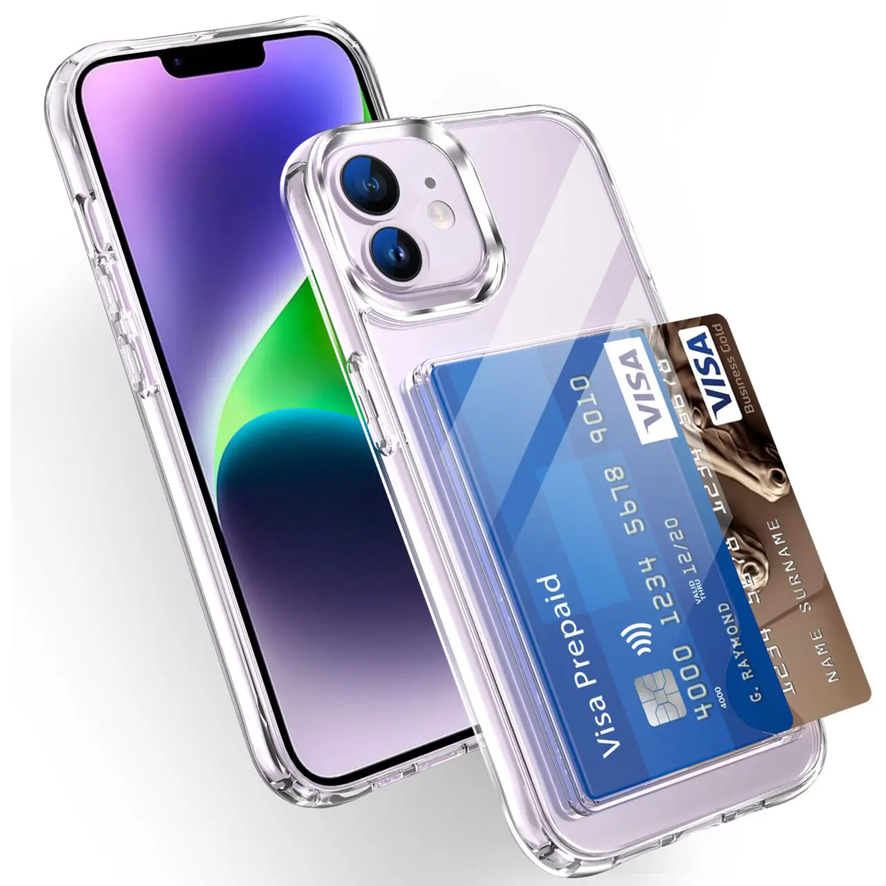 Hybridskal Kortfack iPhone 11 Genomskinlig