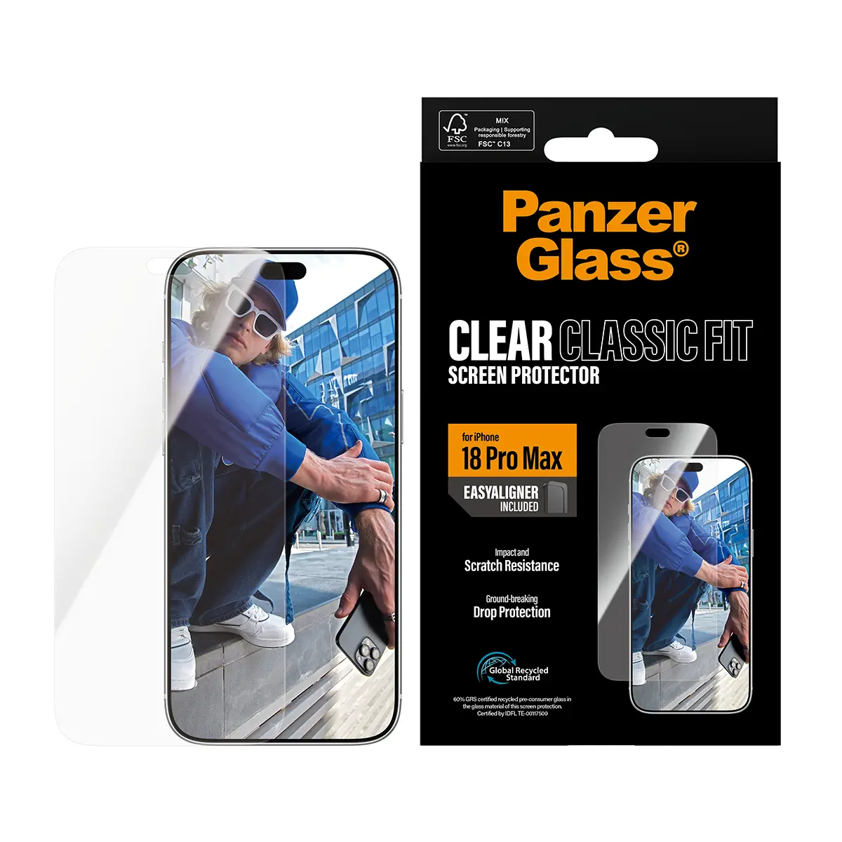 iPhone 18 Pro Max Skærmbeskytter med installationsramme - Classic Fit