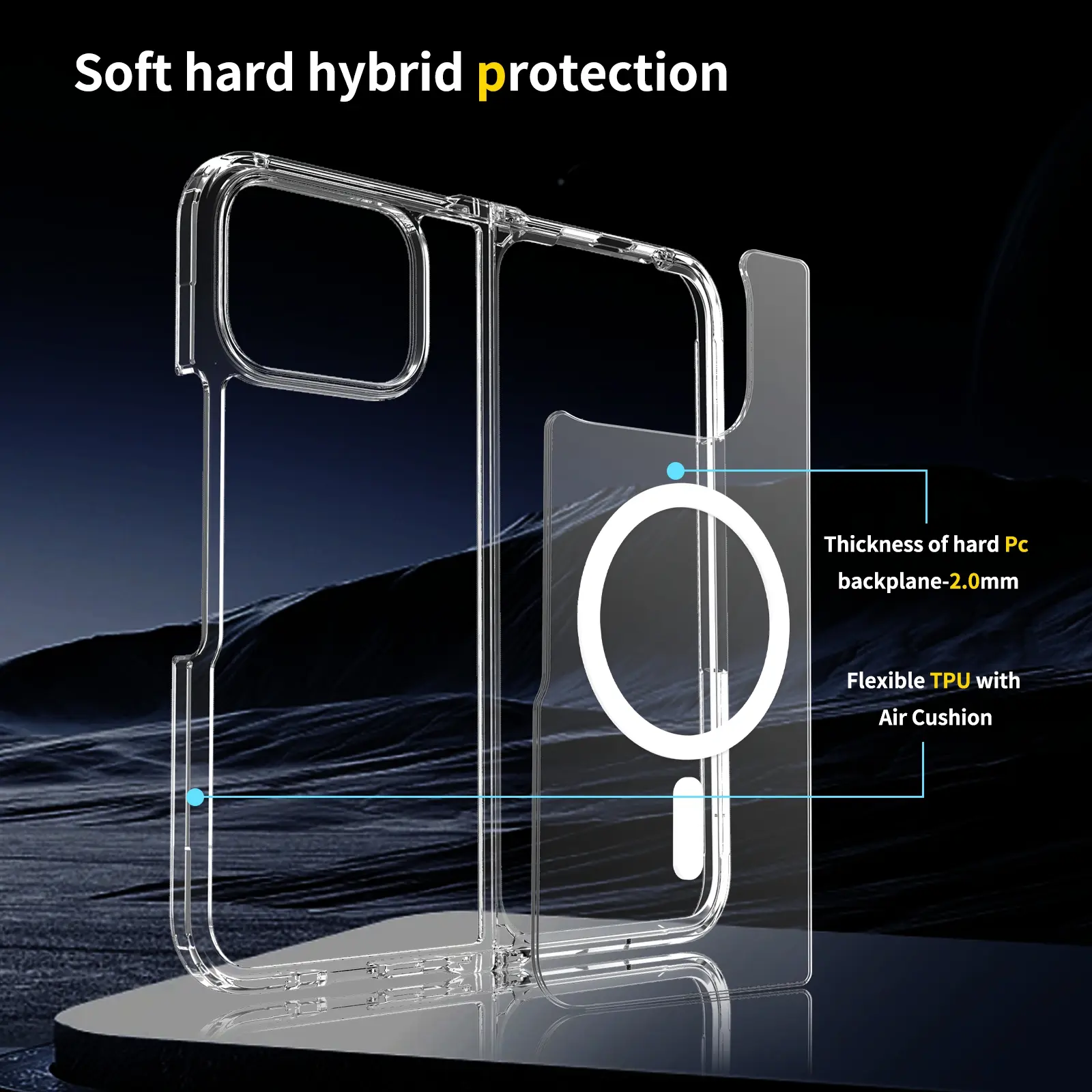 Hybridskal MagSafe Google Pixel 10 Pro Fold Genomskinlig