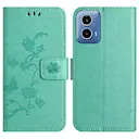 Læderetui Sommerfugle Motorola Moto G35 Grøn