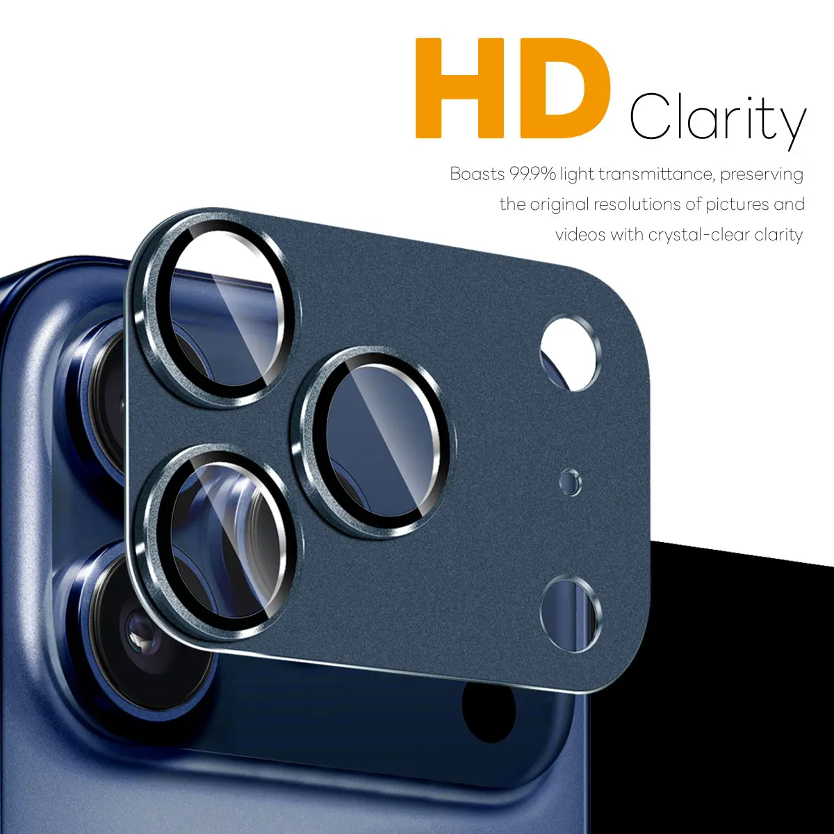 Kameraskydd Härdat Glas Metall iPhone 17 Pro Blå