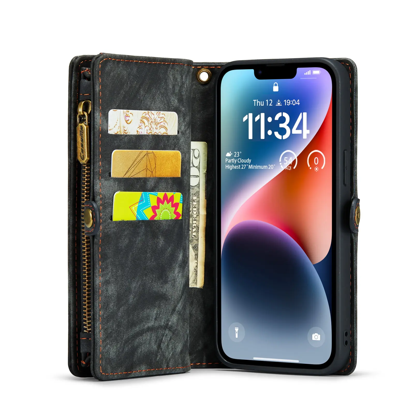 Multi-slot Plånboksfodral iPhone 14 Grå