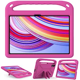 Xiaomi Redmi Pad Pro Stöttåligt skal/fodral med handtag - Perfekt för barn, Rosa