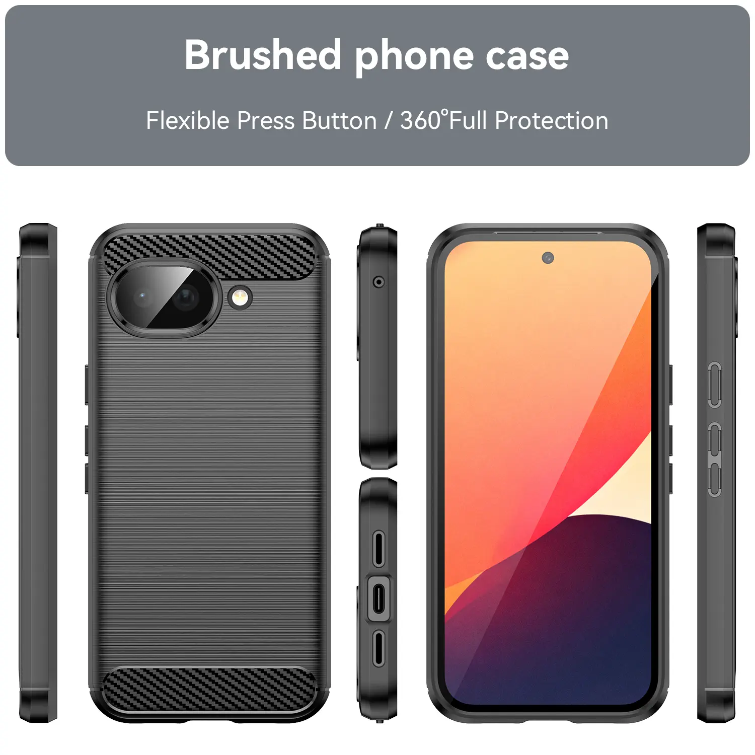 Google Pixel 10a Skal TPU Brushed Svart